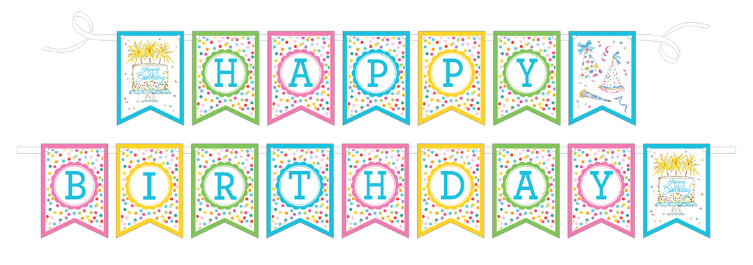 Party Banner - Colorful Confetti Happy Birthday
