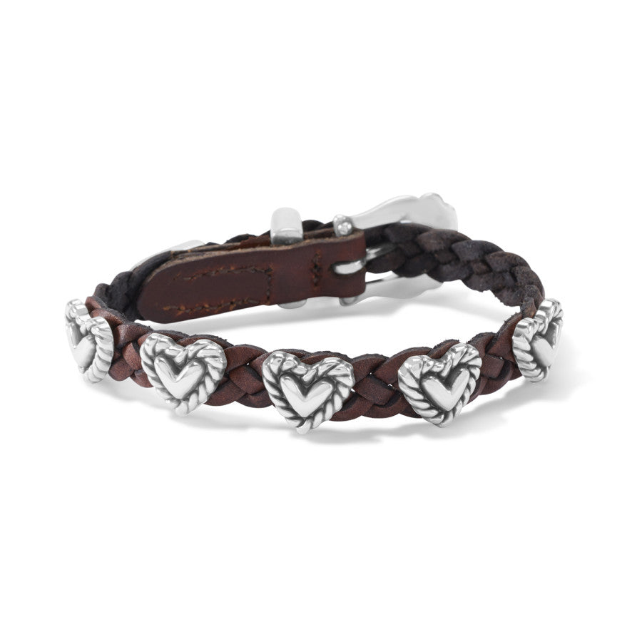 Roped Heart Braid Bandit Bracelet - Brown