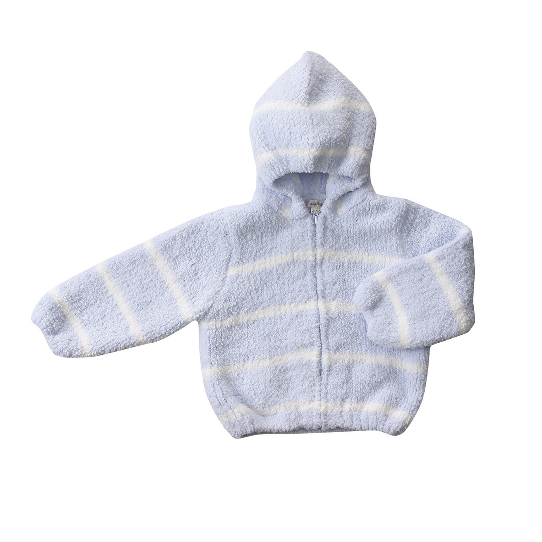 Chenille Hoodie - Blue/Ivory
