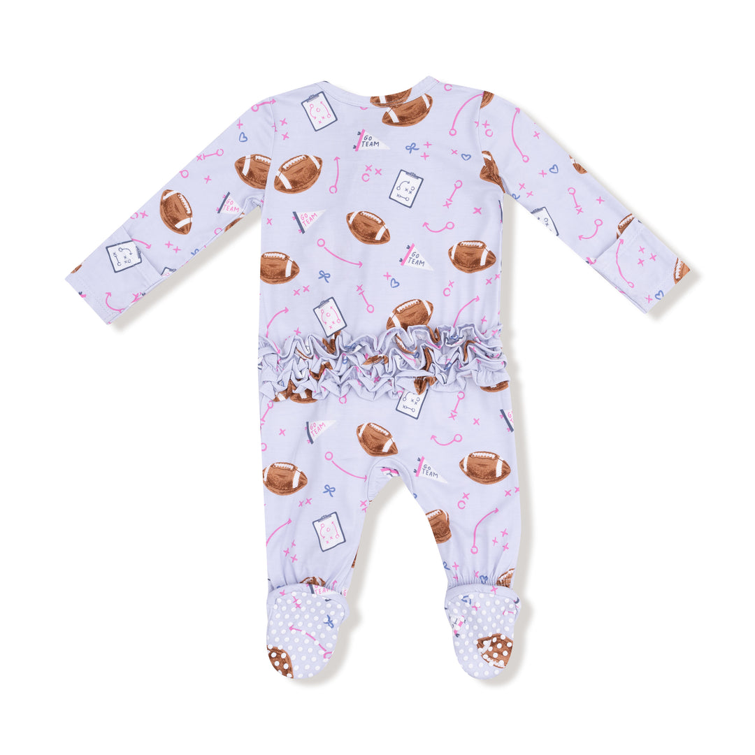 Touchdown Time Lavender 2 Way Zipper Footie