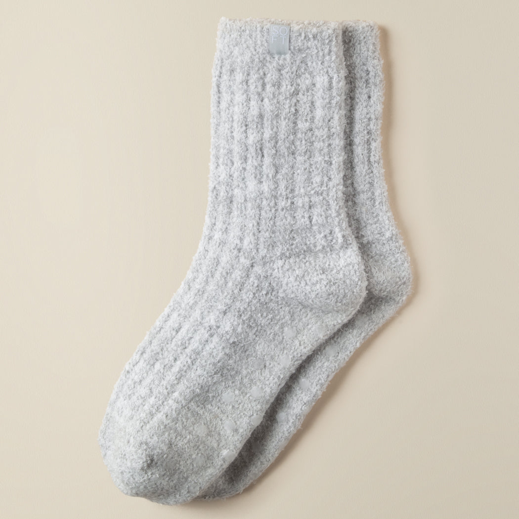Marshmallow Crew Socks - Heather Grey