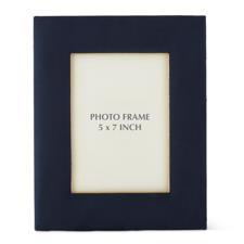 10.25 Inch Navy Blue Suede & Gold Photo Frame (5x7)