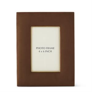9.25 Inch Tan Suede Photo Frame (4x6)