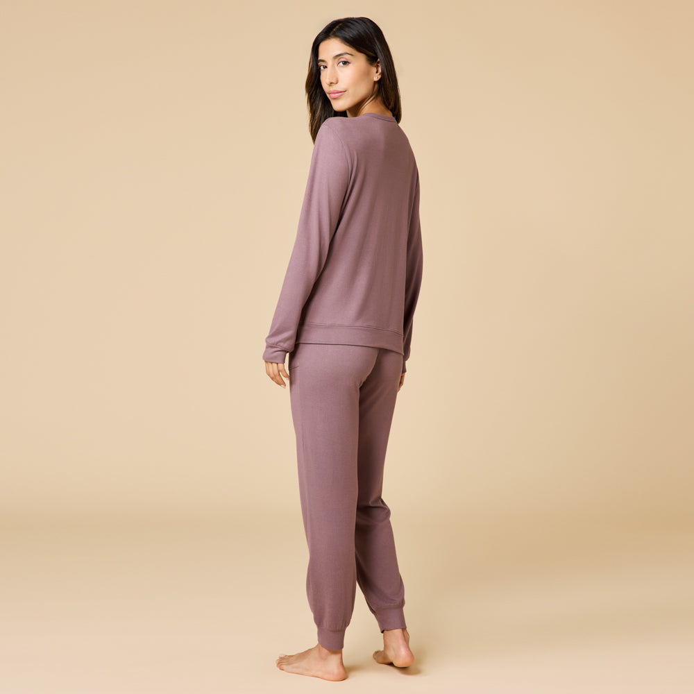 Dream Jersey Crew Neck Lounge Set - Driftwood (Small)