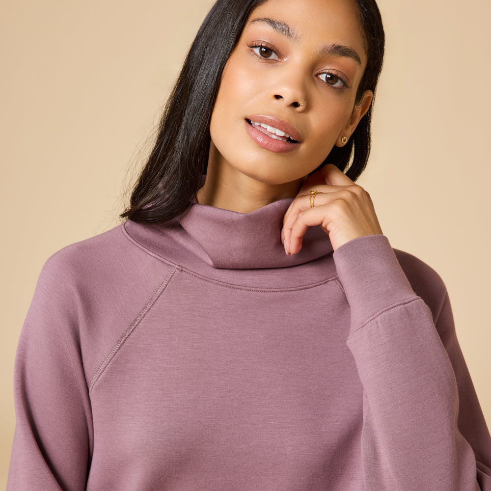 DreamTech Cowl Neck with Pleat Pant - Driftwood (XL)