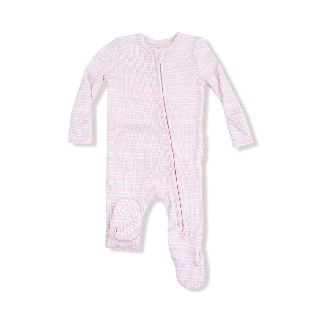 Basics Multi Stripe Pink Footie