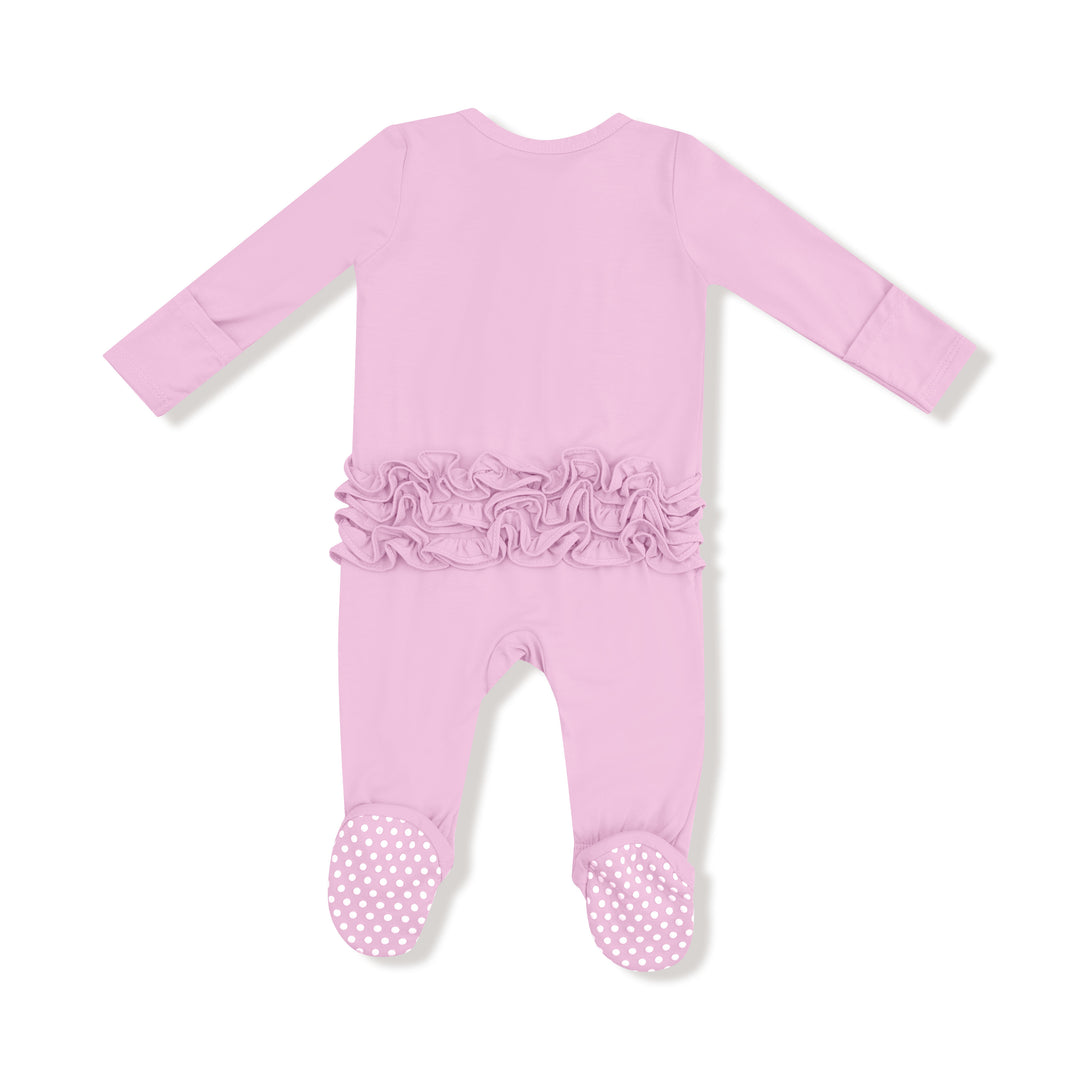 Basics Pirouette 2 Way Zipper Ruffle Back Footie