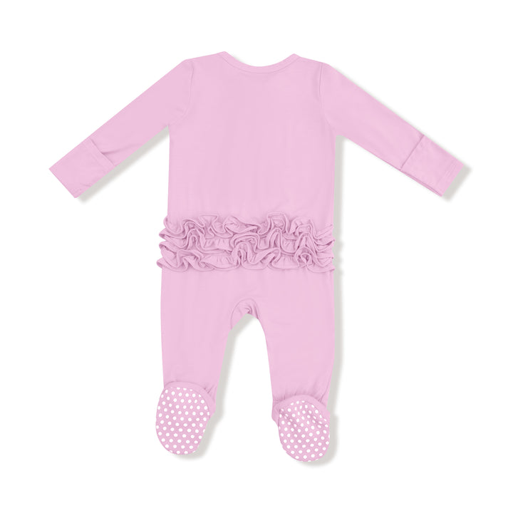 Basics Pirouette 2 Way Zipper Ruffle Back Footie