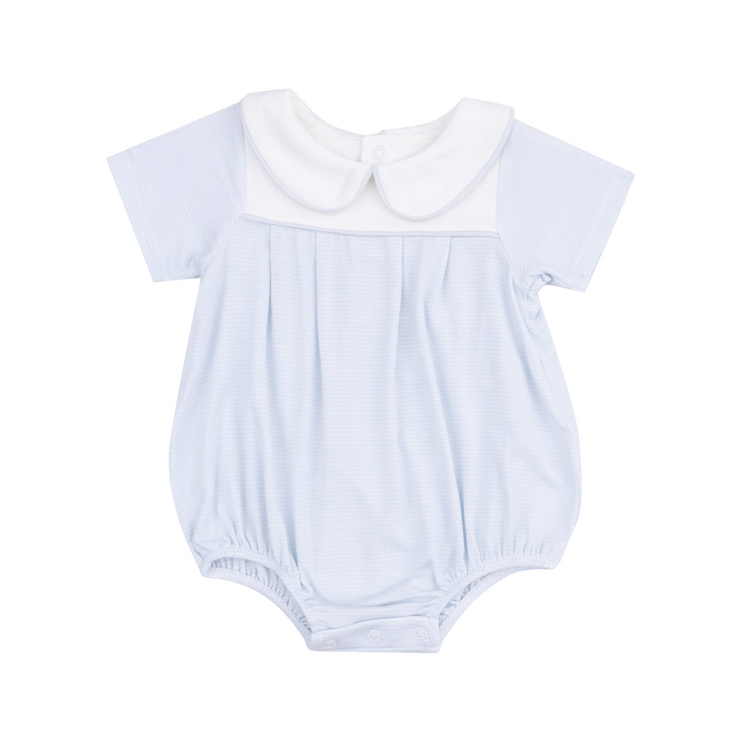 Stripe Classic Blue Classic Box Pleat Bubble