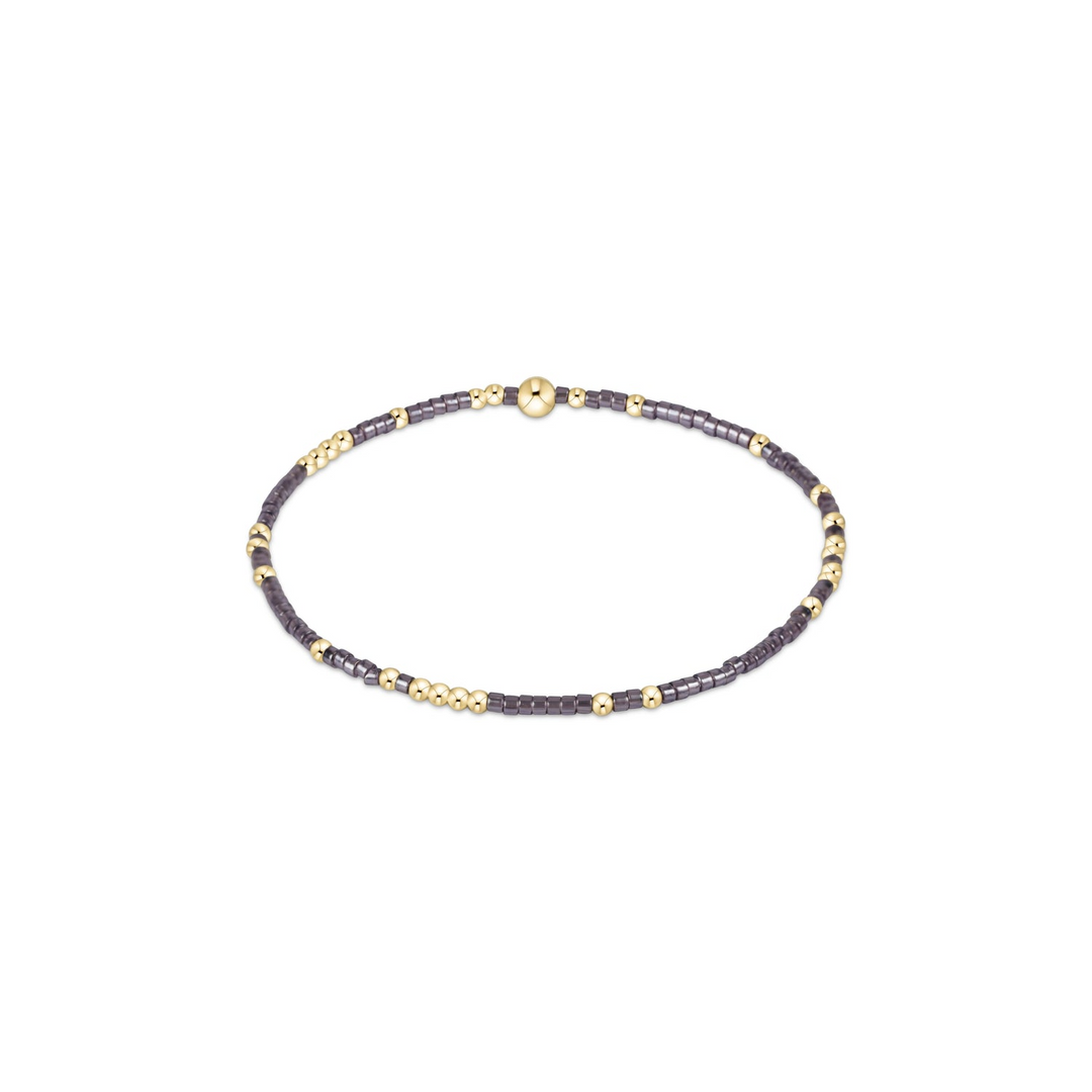 Blissful Pattern 2.5mm Bead Bracelet - Amethyst