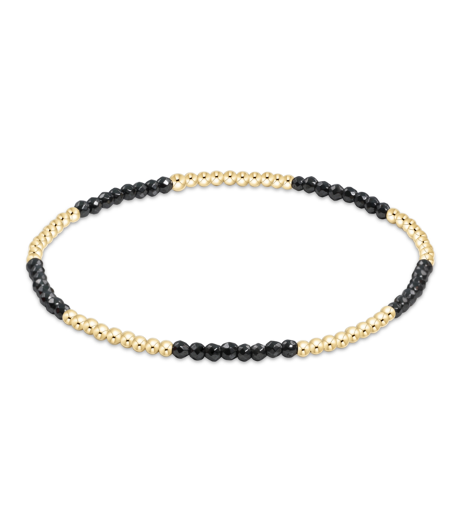 Blissful Pattern 2mm Bead Bracelet - Faceted Hematite