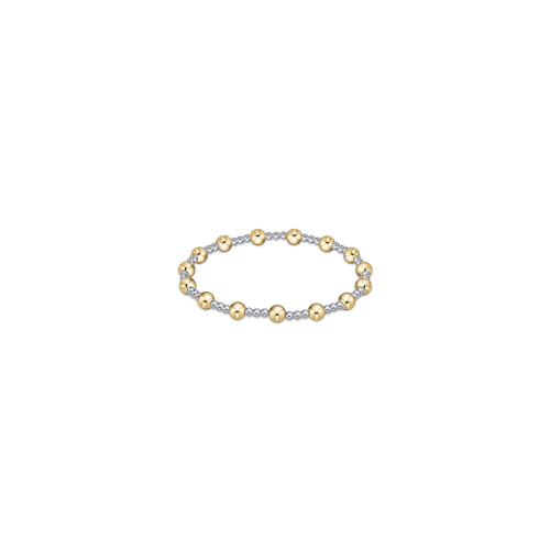 Classic Sincerity Pattern 5mm Bead Bracelet - Mixed Metal