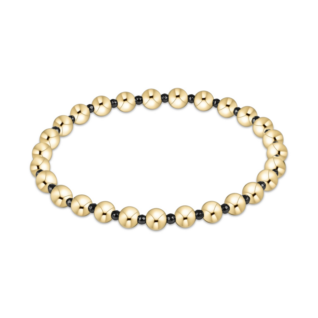 Faceted Hematite Grateful Pattern 5mm Bead Bracelet