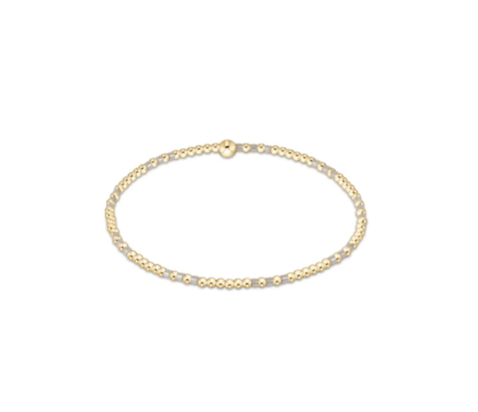 Hope Joy Pattern 2mm Bead Bracelet - Milkshake