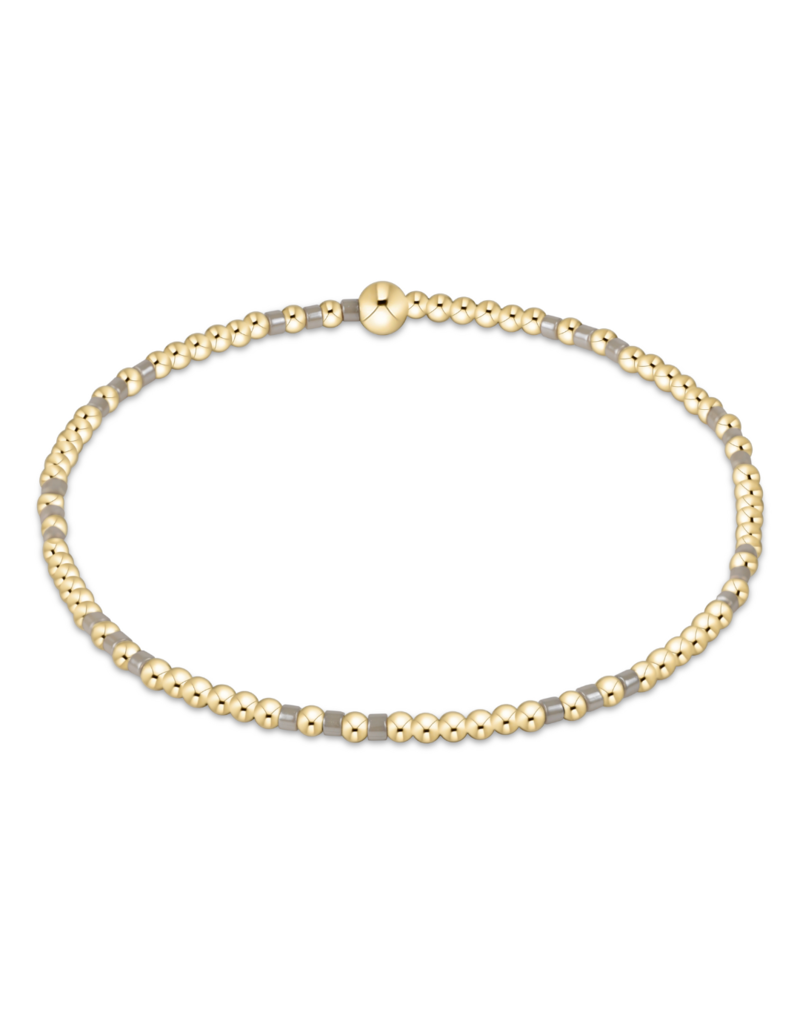 Hope Joy Pattern 2mm Bead Bracelet - Taupe With A Twist