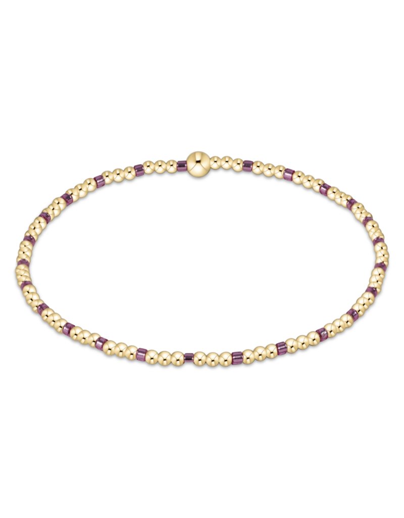 Hope Sincerity Pattern 2mm Bead Bracelet - Pink Metallic