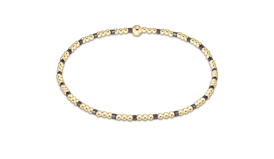 Hope Sincerity Pattern 2mm Bead Bracelet - Taupe With A Twist