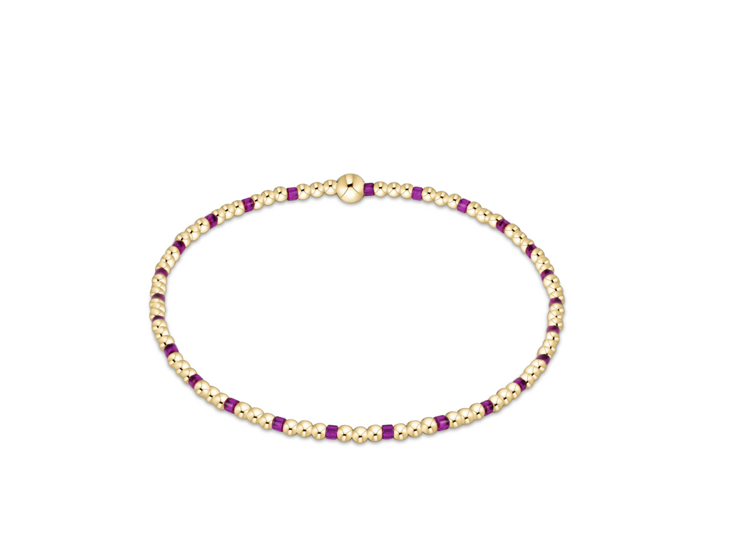 egirl Hope Sincerity Pattern 2mm Bead Bracelet - Fuchsia