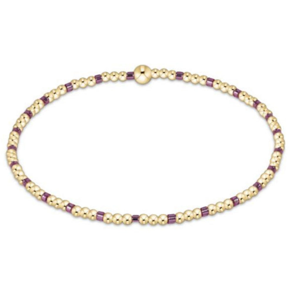 egirl Hope Sincerity Pattern 2mm Bead Bracelet - Pink Metallic