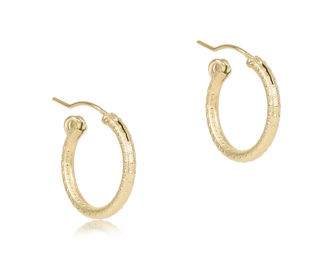 Round Gold 0.5" Hoop - Textured