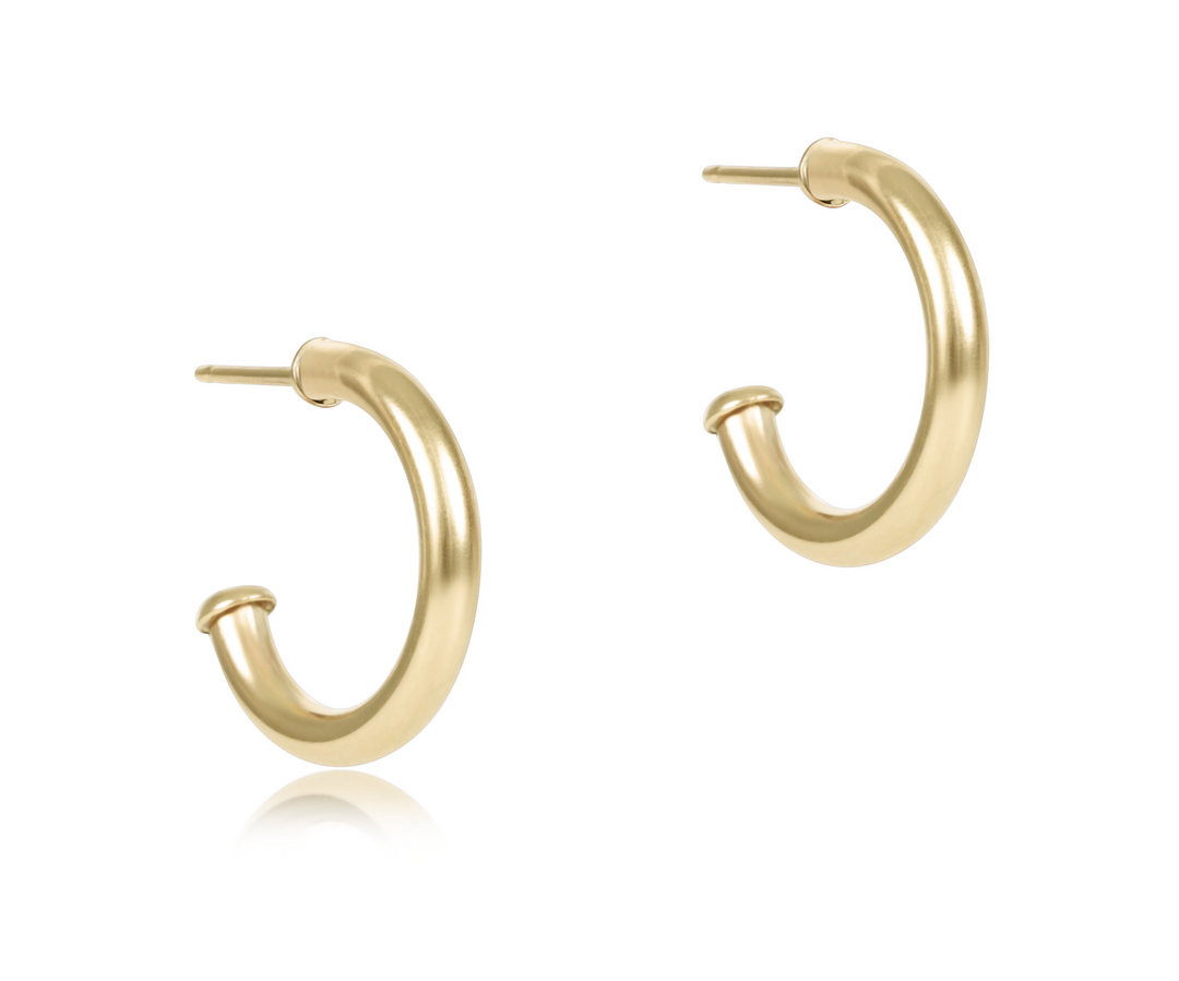 Round Gold 0.5" Post Hoop - 2mm - Smooth