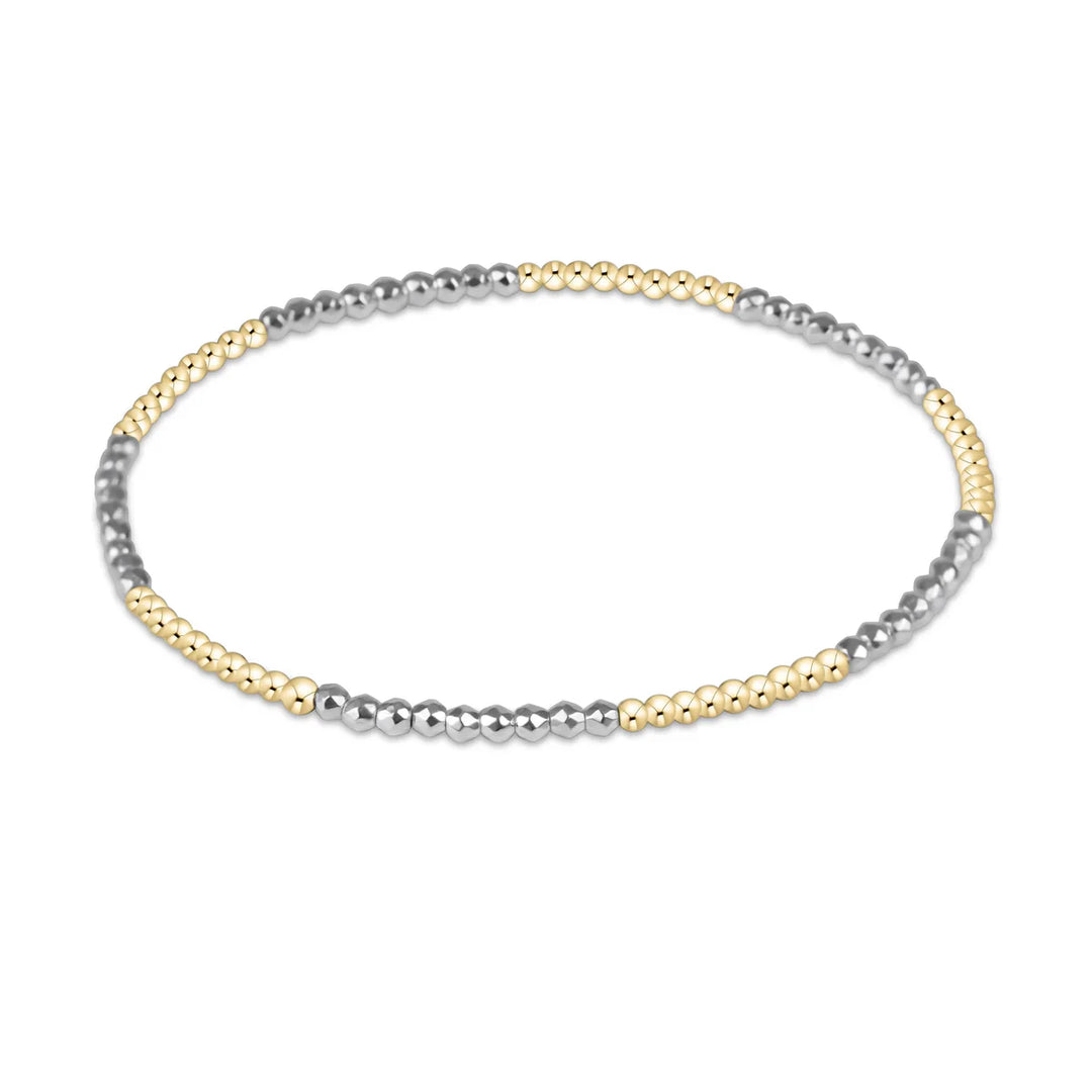 Blissful Pattern 2mm Bead Bracelet - Silver Faceted Hematite