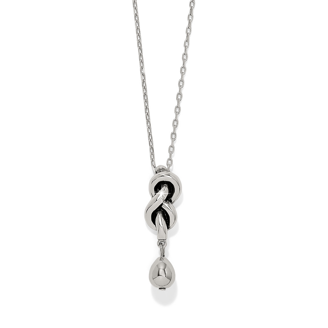 Interlok Single Knot Drop Necklace - Silver