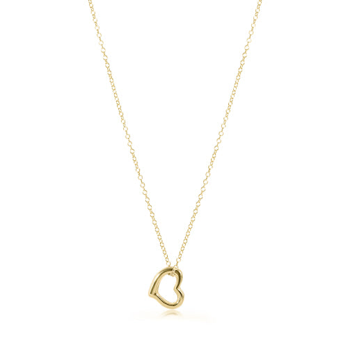 16" Necklace Gold - Love Gold Charm
