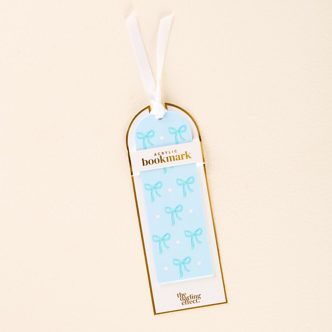 Acrylic Bookmark - Bows Blue