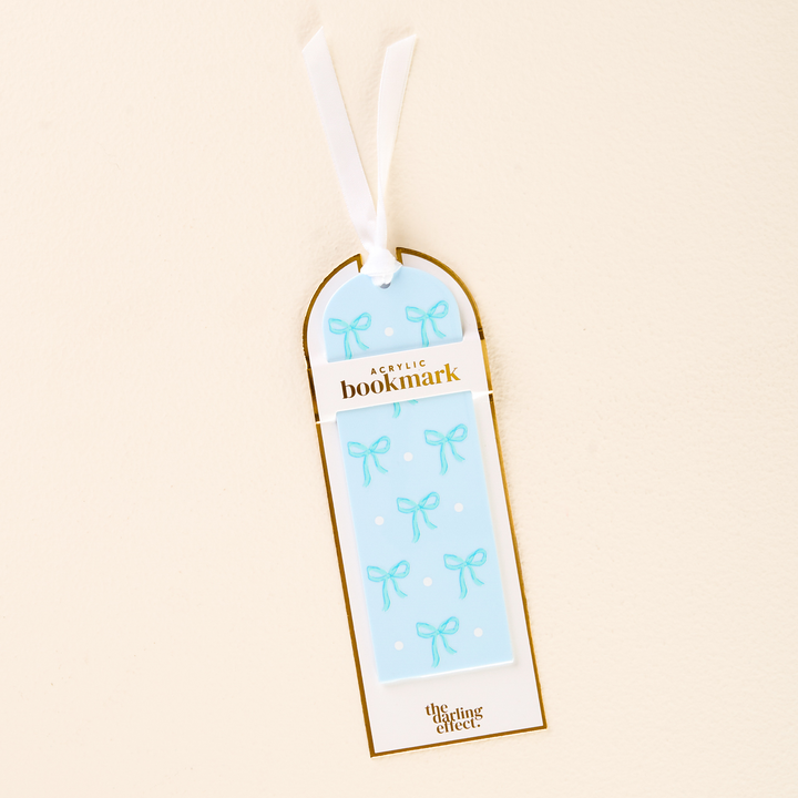 Acrylic Bookmark - Bows Blue