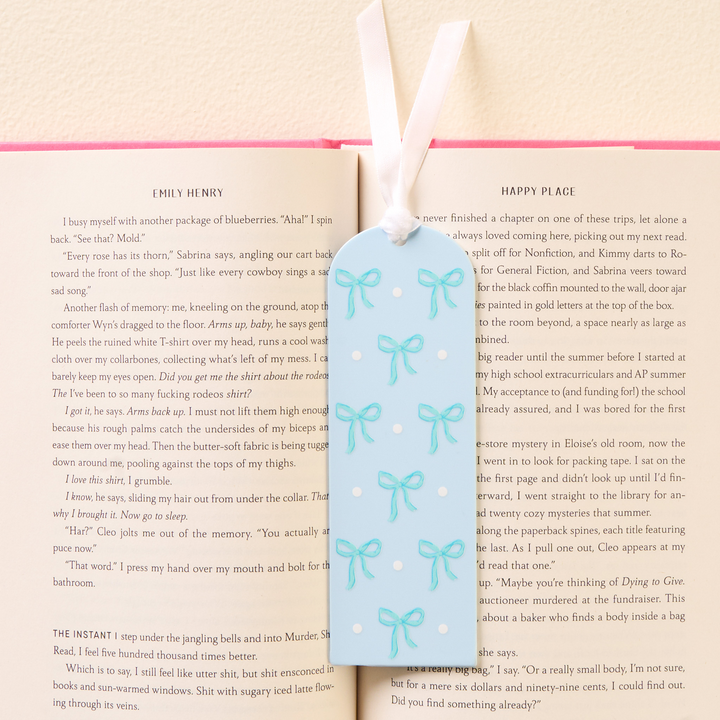 Acrylic Bookmark - Bows Blue