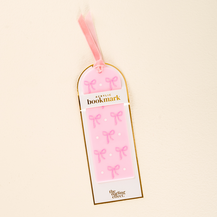 Acrylic Bookmark - Bows Pink