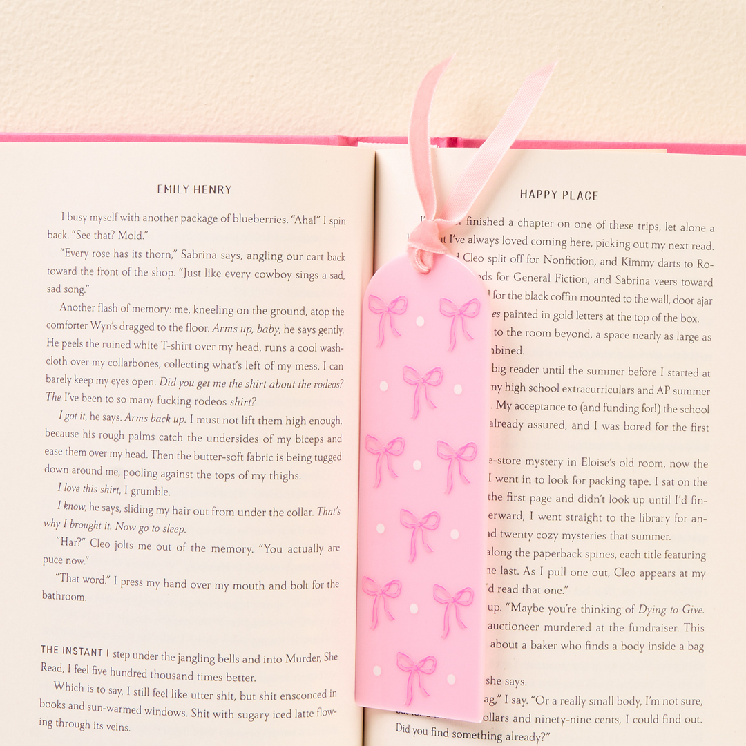 Acrylic Bookmark - Bows Pink