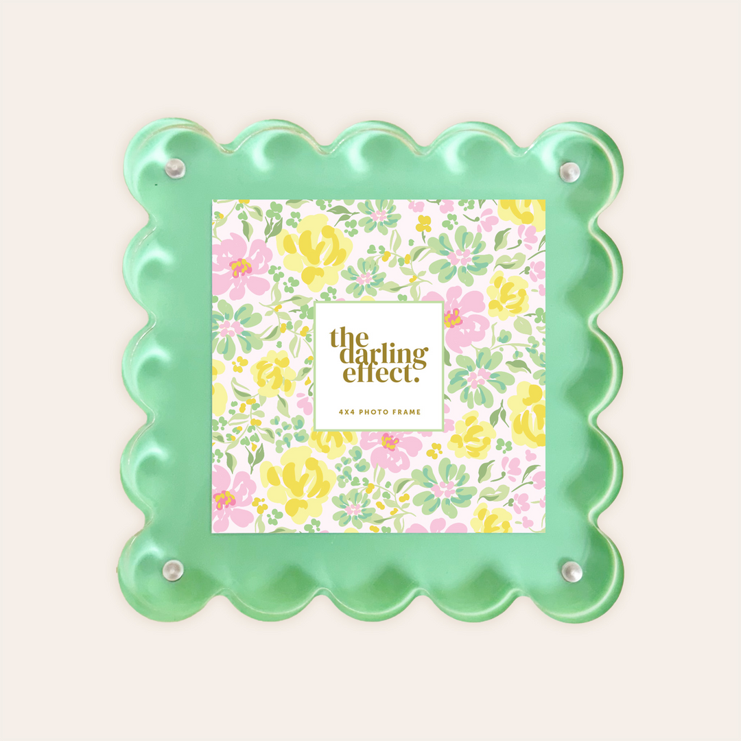 Square Scalloped Acrylic Frame - Green