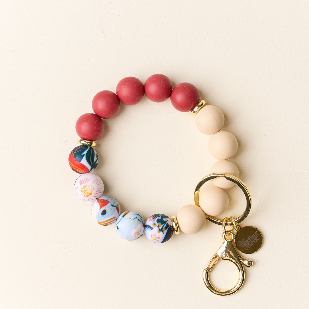 Hands-Free Keychain Wristlet - Fall Flora
