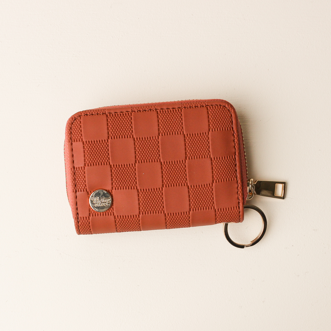 Zip Around Wallet - Cognac Check