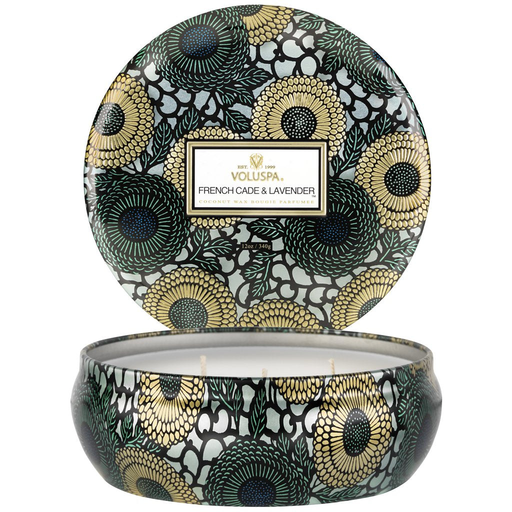 French Cade Lavender - 3 Wick Candle In Decorative Tin
