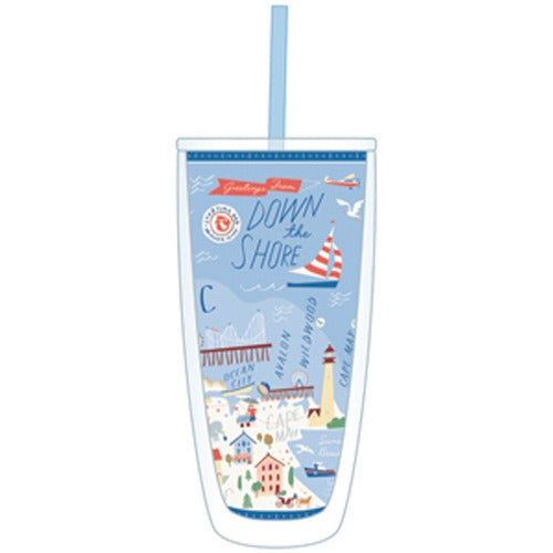 Down the Shore Clear Drink Tumbler 24 oz.