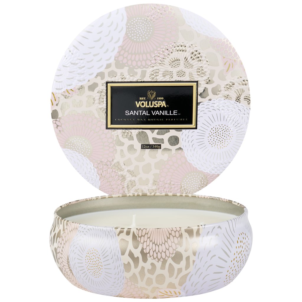 Santal Vanille - 3 Wick Candle In Decorative Tin