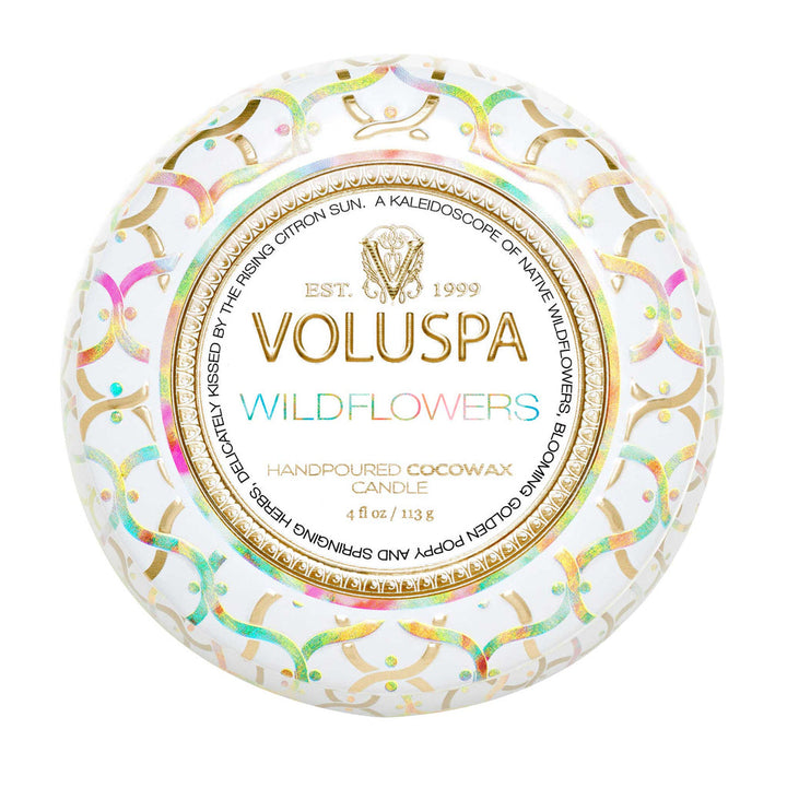 Wildflowers - 4 Oz Mini Decorative Tin Candle