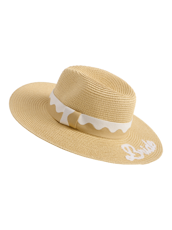 "Bride" Hat and Tote Set - Natural