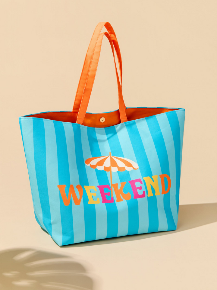 "Weekend" Carryall Tote - Turquoise