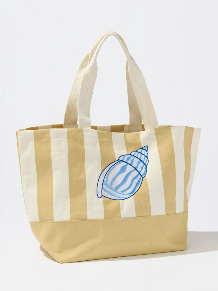 Shelly Striped Tote - Natural