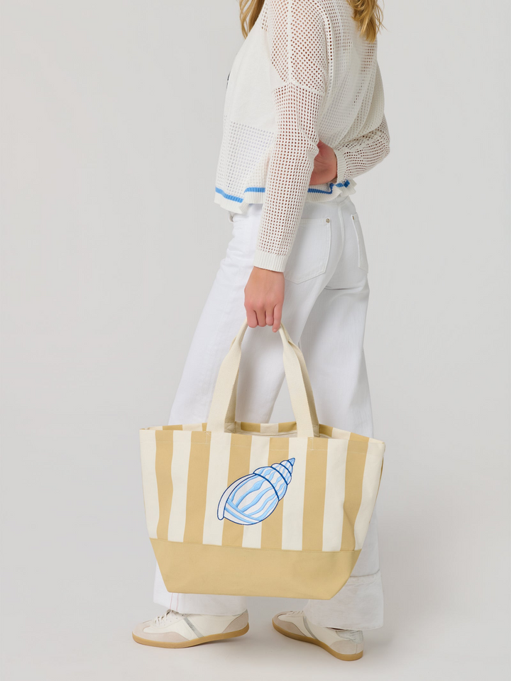 Shelly Striped Tote - Natural
