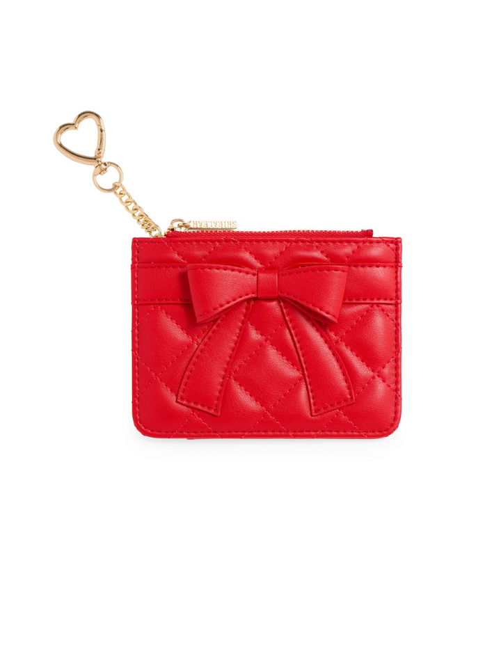 Quilted Bow Card Case - Red