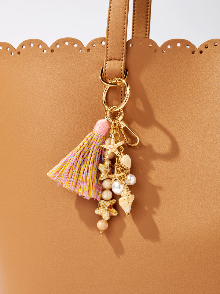 Ocean Bag Charm/Key Ring - Tan