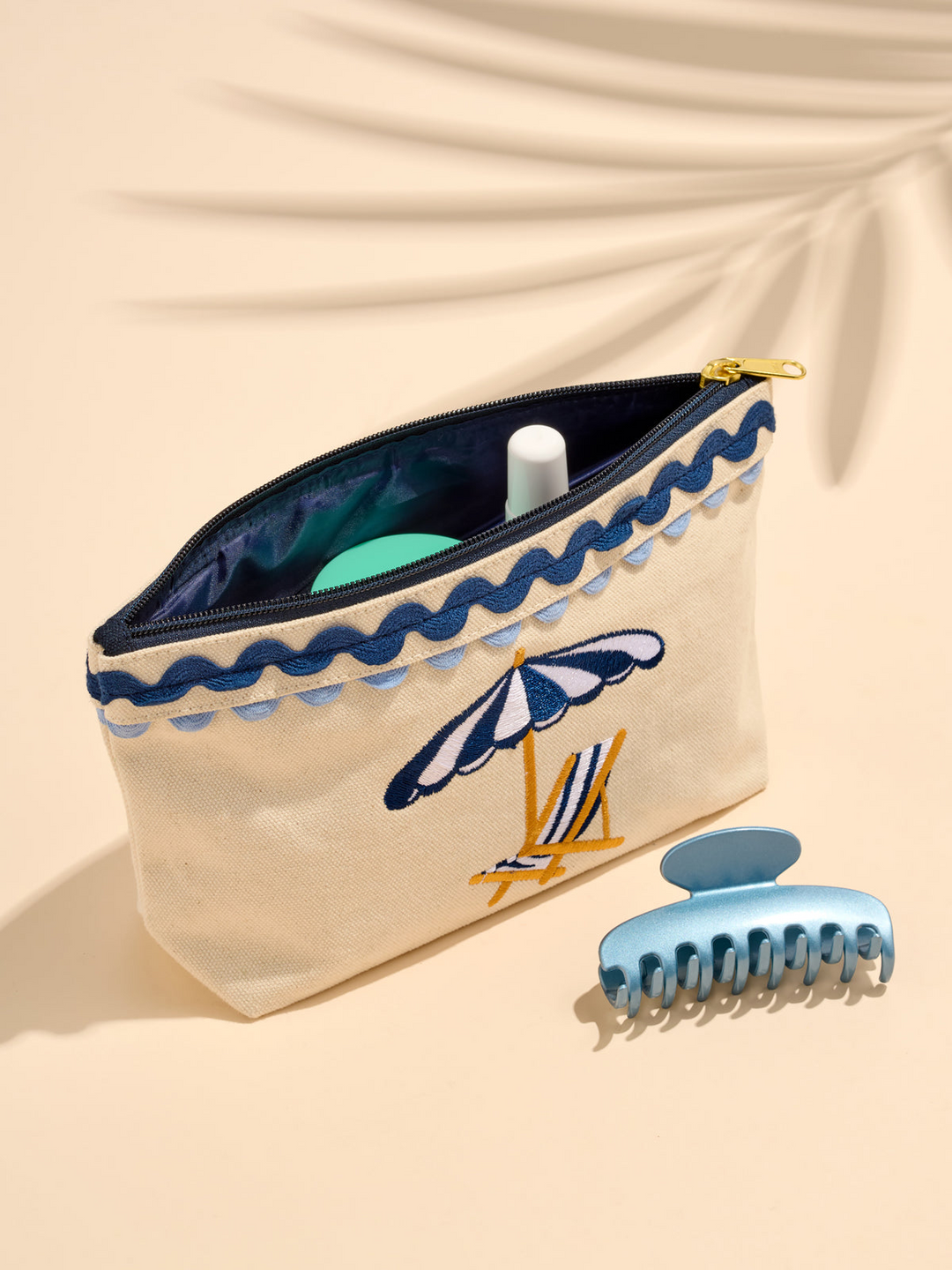 Poppy Zip Pouch - Blue