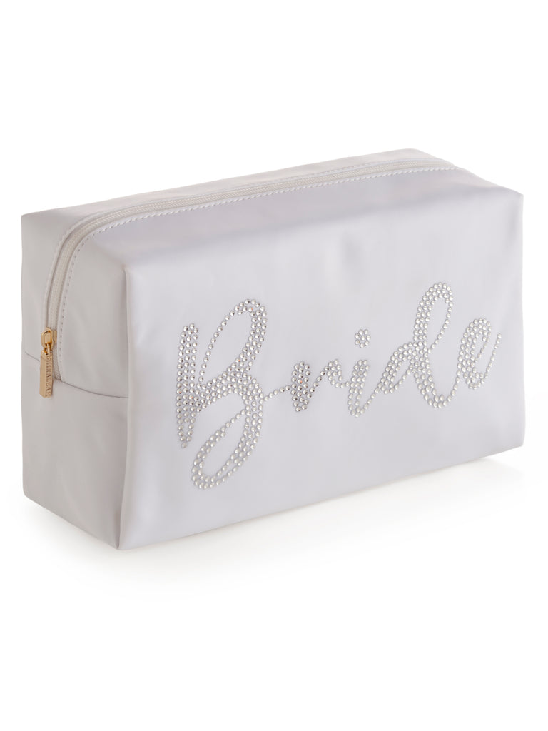 "Bride" Zip Pouch, White