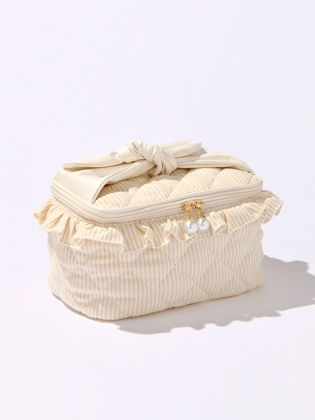 Ruffle Cosmetic Case - Beige