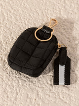 Ezra Quilted Nylon Clip-On Pouch, Black